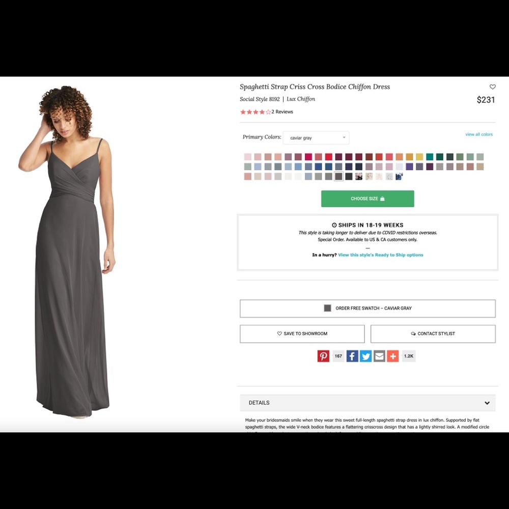 Spaghetti Strap Criss Cross Bodice Chiffon Dress